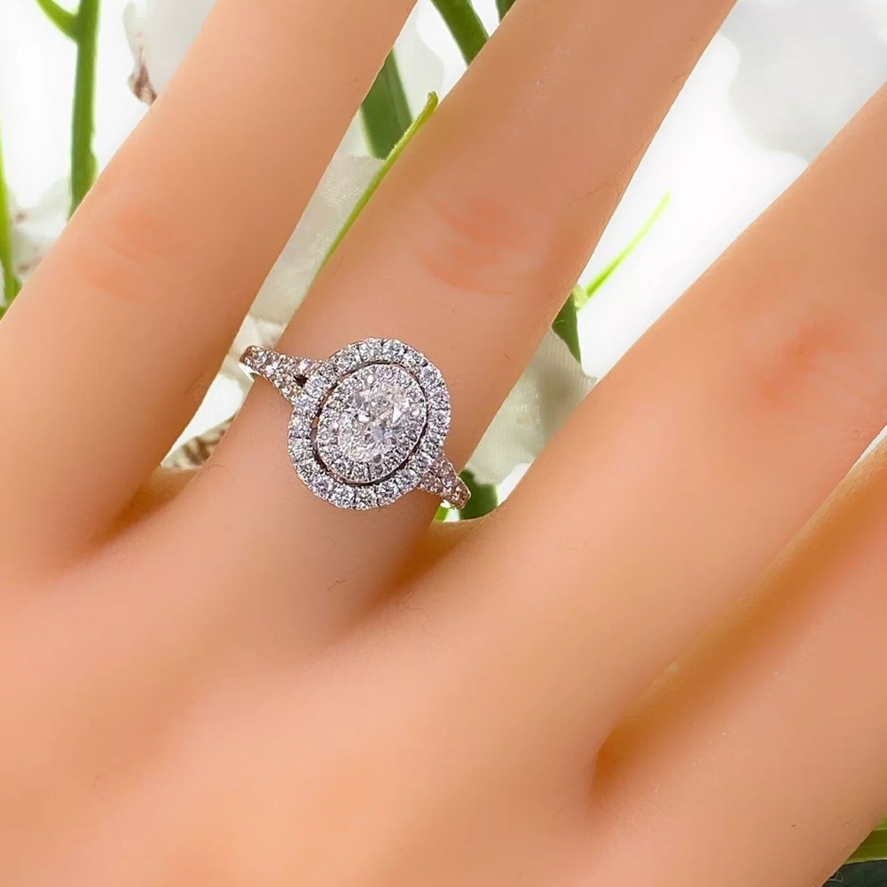 Neil Lane Bridal Double Halo Oval Diamond Engagement Ring